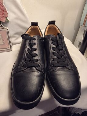 Christian Louboutin Mens Black Leather Oxford Shoes